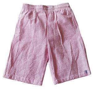 Bathing Suit Swim Trunks Preppy Pink Pinstripe